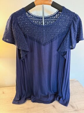 Torrid Navy Super Soft Blouse